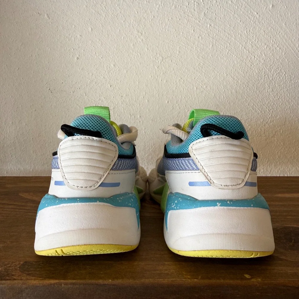 Puma RS-X Airbrush Elektro Green Big Kids Sneakers 382764-02 Size 11C